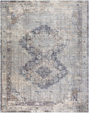 Liverpool LVP-2301 Traditional Polyester, Polypropylene Rug LVP2301-710103 Charcoal, Medium Gray, Silver Gray, White, Ivory, Camel 70% Polyester, 30% Polypropylene 7'10" x 10'2"