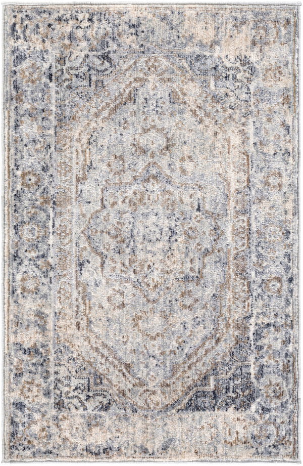 Liverpool LVP-2302 Traditional Polyester, Polypropylene Rug LVP2302-9131 Charcoal, Medium Gray, Silver Gray, White, Ivory, Camel 70% Polyester, 30% Polypropylene 9' x 13'1"
