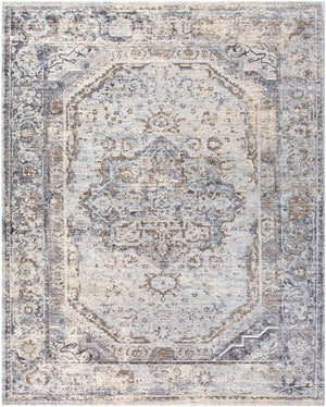 Liverpool LVP-2302 Traditional Polyester, Polypropylene Rug LVP2302-710103 Charcoal, Medium Gray, Silver Gray, White, Ivory, Camel 70% Polyester, 30% Polypropylene 7'10" x 10'2"