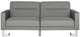 Safavieh Tribeca Sofa Bed Foldable Grey Silver Metal Eucalyptus Solid Foam Stainless Steel Polyester LVS2001B 889048172906