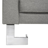 Safavieh Tribeca Sofa Bed Foldable Grey Silver Metal Eucalyptus Solid Foam Stainless Steel Polyester LVS2001B 889048172906