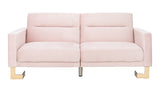 Safavieh Tribeca Foldable Sofa Bed Bllush Pink Brass Metal LVS2001J