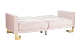 Safavieh Tribeca Foldable Sofa Bed Bllush Pink Brass Metal LVS2001J