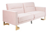 Safavieh Tribeca Foldable Sofa Bed Bllush Pink Brass Metal LVS2001J