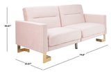 Safavieh Tribeca Foldable Sofa Bed Bllush Pink Brass Metal LVS2001J