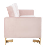 Safavieh Tribeca Foldable Sofa Bed Bllush Pink Brass Metal LVS2001J