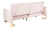 Safavieh Tribeca Foldable Sofa Bed Bllush Pink Brass Metal LVS2001J