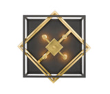 Bethel Black & Gold Flush Mount in Iron