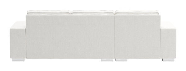 Zuo Modern Brickell 100% Polyester, Plywood, Steel Modern Commercial Grade Sectional White, Chrome 100% Polyester, Plywood, Steel