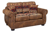 Hunter Wildlife Pattern Reversible to Leather-Look Transitional Loveseat