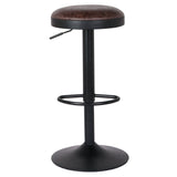 Juno Leatherette Gaslift Backless Swivel Bar Stool - Set of 2