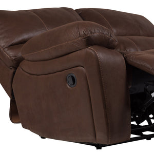 Porter Designs Ramsey Leather-Look Dual seat Transitional Reclining Love Brown 03-112C-02B-6016