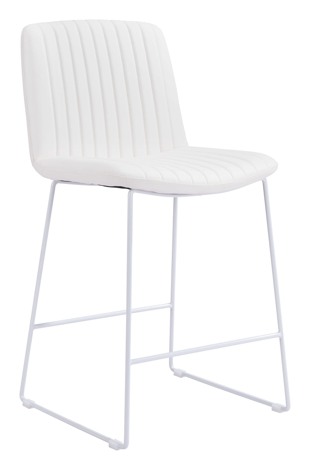 Zuo Modern Mode 100% Polyurethane, Plywood, Steel Modern Commercial Grade Counter Stool Set - Set of 2 White 100% Polyurethane, Plywood, Steel