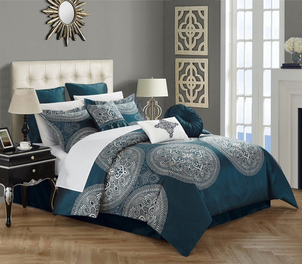 Orchard Place Blue King 9pc Comforter Set