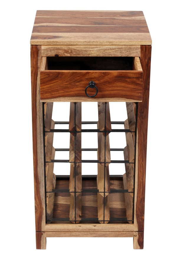 Porter Designs Sheesham Accents Solid Wood Wine Rack Natural Bar Natural 07-116-23-PDU14