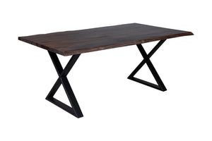 Porter Designs Manzanita Live Edge Solid Acacia Wood Natural Dining Table Gray 07-196-01-DT82MX-KIT
