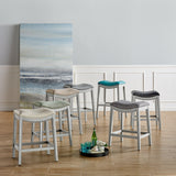 Grover Leatherette Counter Stool Matte Turquoise