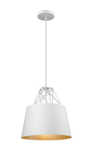 Bethel White Single Pendant Lighting in Metal