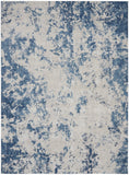 Nourison Rustic Textures RUS16 Painterly Machine Made Power-loomed Indoor Area Rug Grey/Blue 7'10" x 10'6" 99446799586