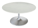 Zuo Modern Gotham Marble, MDF, Iron, Aluminum Modern Commercial Grade Dining Table White, Silver Marble, MDF, Iron, Aluminum