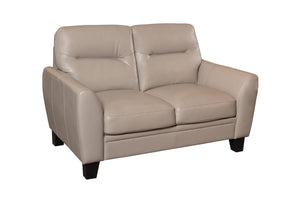 Porter Designs Matera Top Quality Leather Transitional Loveseat Cream 02-189C-02-3617