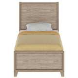 Kids Twin Panel Bed in River Birch Brown