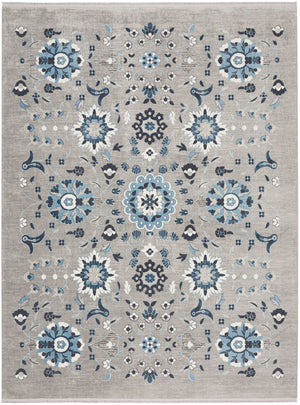 Nourison Lennox LEN04 French Country Machine Made Power-loomed Indoor only Area Rug Grey/Blue 9' x 12' 99446888396