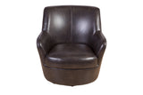 Porter Designs Hayes Leather-Look Swivel Contemporary Accent Chair Brown 03-185C-14-973