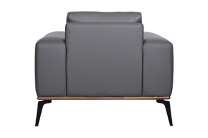 Porter Designs Pietro Top Grain Leather Contemporary Chair Gray 02-204C-03-2110