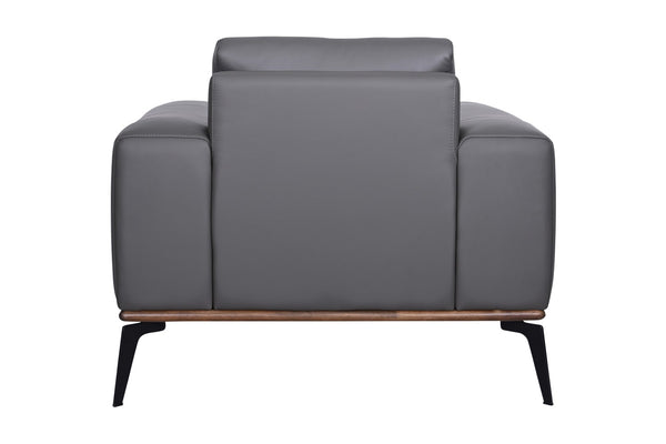 Porter Designs Pietro Top Grain Leather Contemporary Chair Gray 02-204C-03-2110