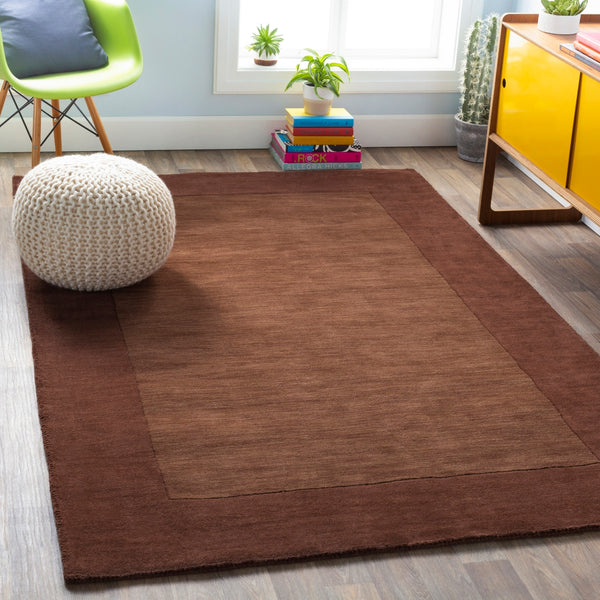 Mystique M-294 Modern Wool Rug M294-99SQ Dark Brown 100% Wool 9'9" Square