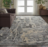 Nourison Fusion FSS10 Modern Machine Made Power-loomed Indoor only Area Rug Grey 7'10" x 10'6" 99446046161