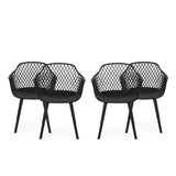 Poppy Outdoor Modern Dining Chair (Set of 4)