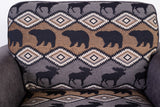 Porter Designs Hunter Wildlife Pattern Reversible to Leather-Look Transitional Chair Gray 01-33C-03-8022