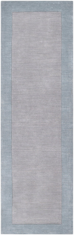 Mystique M-305 Modern Wool Rug M305-268 Medium Gray, Aqua 100% Wool 2'6" x 8'