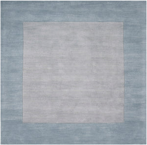 Mystique M-305 Modern Wool Rug M305-99SQ Medium Gray, Aqua 100% Wool 9'9" Square