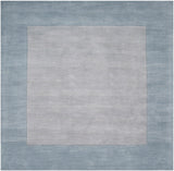 Mystique M-305 Modern Wool Rug M305-99SQ Medium Gray, Aqua 100% Wool 9'9" Square