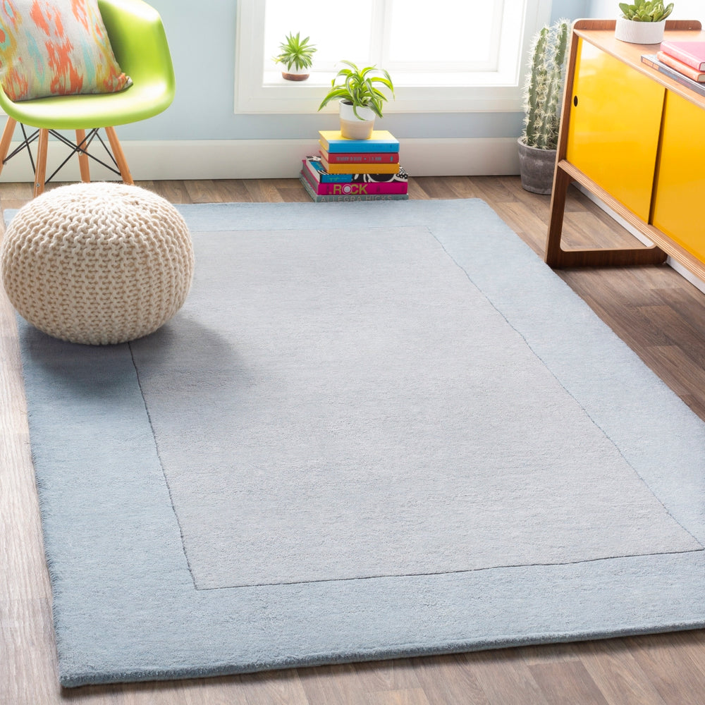 Mystique M-305 Modern Wool Rug M305-913 Medium Gray, Aqua 100% Wool 9' x 13'