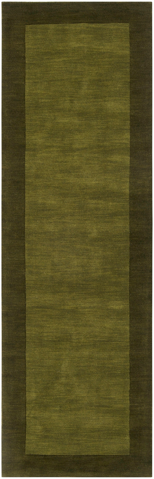 Mystique M-315 Modern Wool Rug M315-268 Dark Green 100% Wool 2'6" x 8'