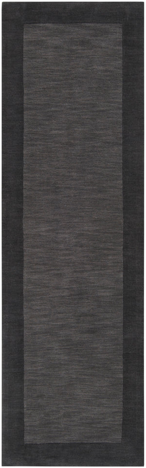 Mystique M-347 Modern Wool Rug M347-268 Charcoal, Black 100% Wool 2'6" x 8'