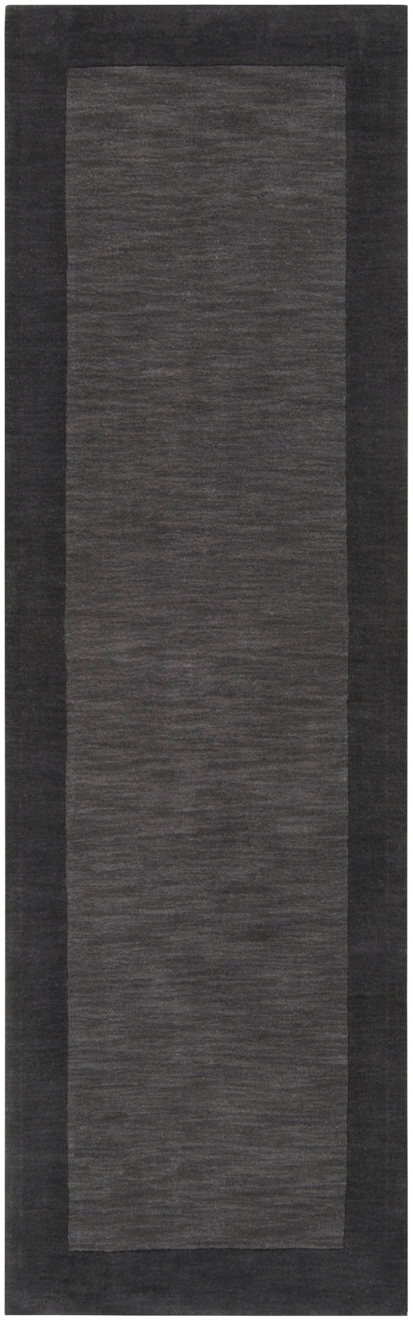 Mystique M-347 Modern Wool Rug M347-268 Charcoal, Black 100% Wool 2'6" x 8'