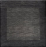 Mystique M-347 Modern Wool Rug M347-99SQ Charcoal, Black 100% Wool 9'9" Square