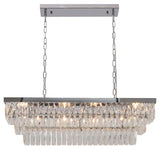 Bethel Chrome Chandelier in Metal & Crystal