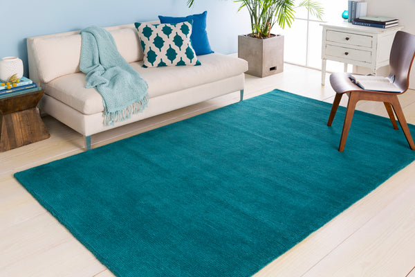 Mystique M-5330 Modern Wool Rug M5330-99SQ Teal 100% Wool 9'9" Square