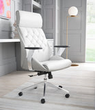 Zuo Modern Boutique 100% Polyurethane, Plywood, Steel, Nylon, Aluminum Alloy Modern Commercial Grade Office Chair White, Silver 100% Polyurethane, Plywood, Steel, Nylon, Aluminum Alloy