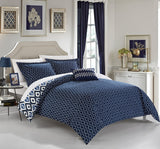 Normani Navy Twin 3pc Duvet Set