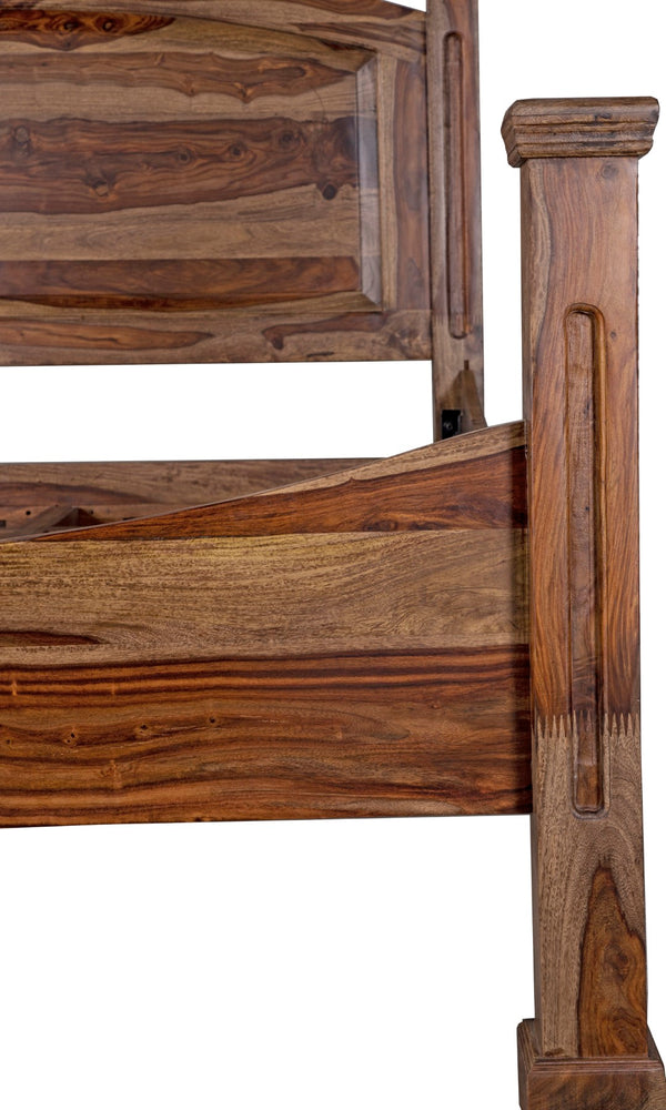 Porter Designs Taos Solid Sheesham Wood Queen Natural Bed Brown 04-196-14-9047H-KIT