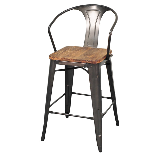 Metropolis Adjustable High-Back Office Chair with Stylish Upholstery, Chrome Armrests, and Wheels