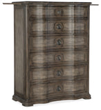 Hooker Furniture Woodlands Traditional-Formal Six-Drawer Chest in Poplar and Hardwood Solids with Flat Cut Primavera and Quartered Oak Veneers, Cedar and Felt Panel 5820-90010-84