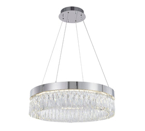 Bethel Chrome LED Chandelier in Stainless Steel & Crystal